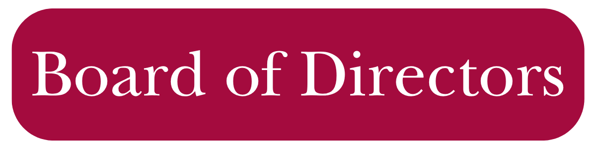 Red button with white text "Board of Directors"